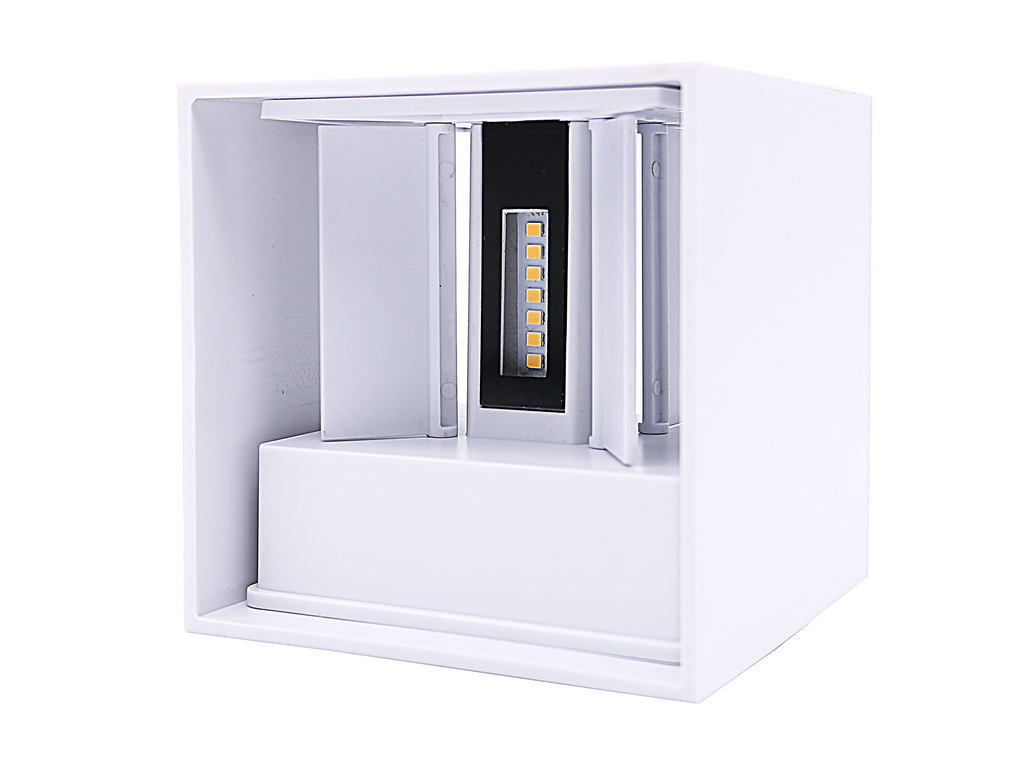 Wandlamp LED 2x3W 3000K IP65 wit CUBE LITE