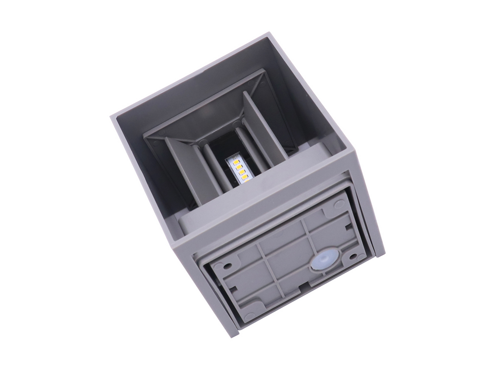 Buitenwandlamp LED 2x3W 3000K IP54 grijs CUBE LITE