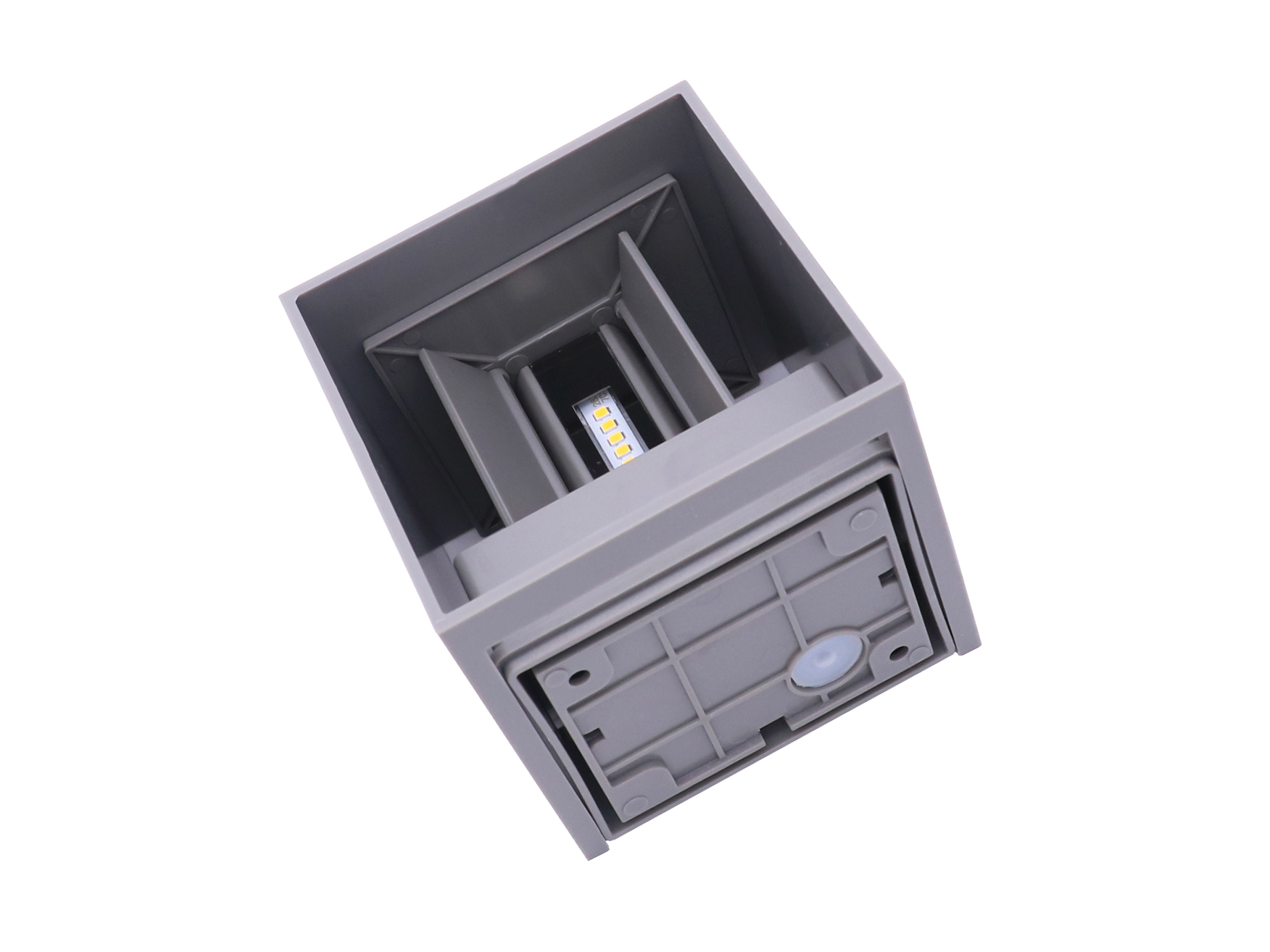 Buitenwandlamp LED 2x3W 3000K IP54 grijs CUBE LITE