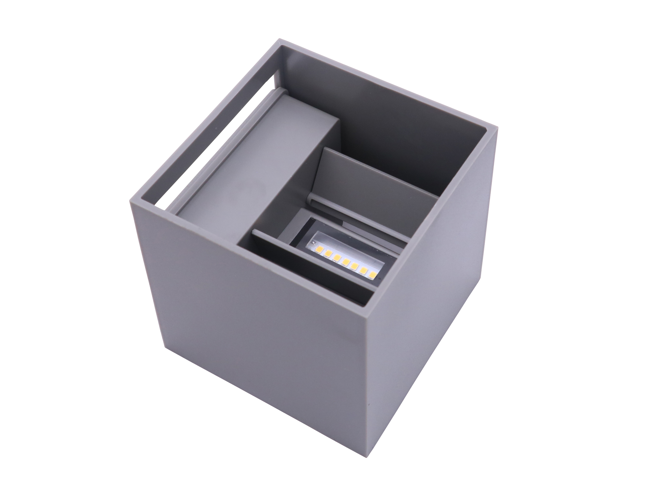 Buitenwandlamp LED 2x3W 3000K IP54 grijs CUBE LITE