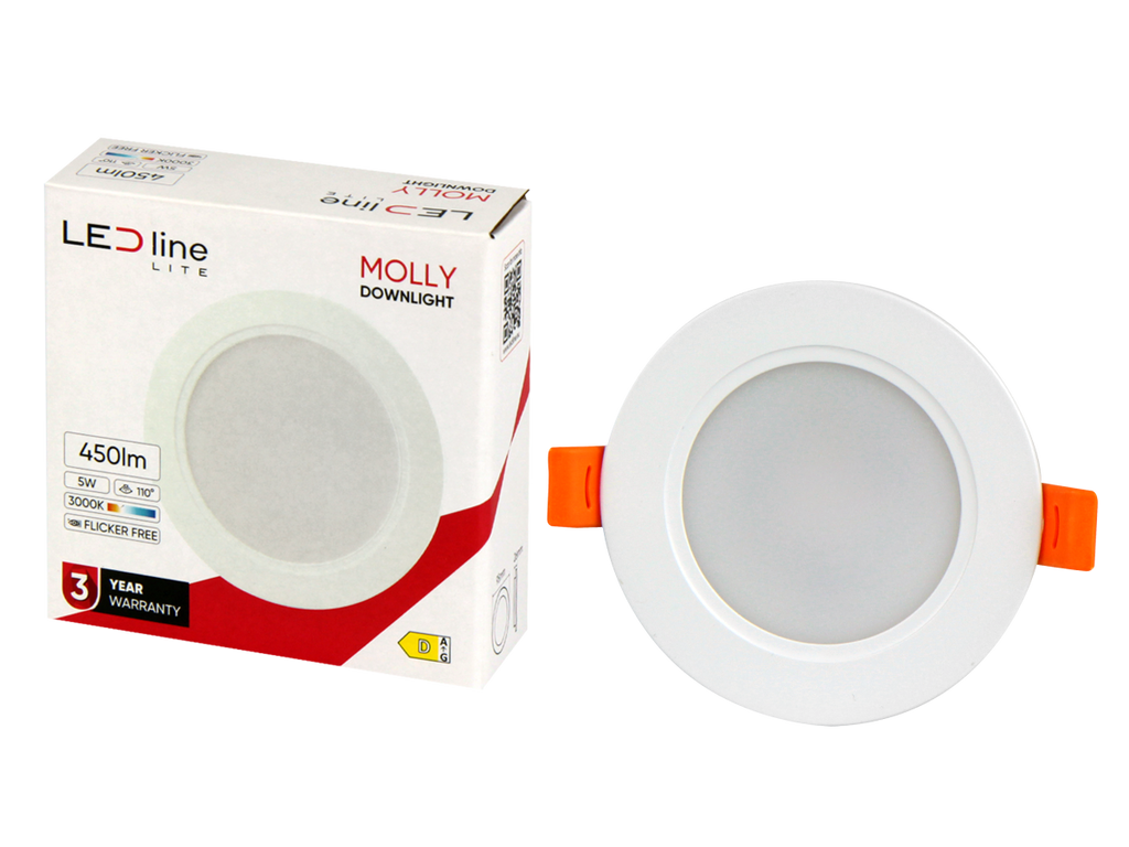 Downlight MOLLY 3000K 5W 450lm rond IP20 Wit LITE