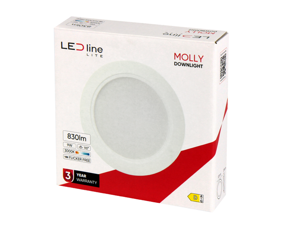 Downlight MOLLY 3000K 9W 830lm rond IP20 Wit LITE