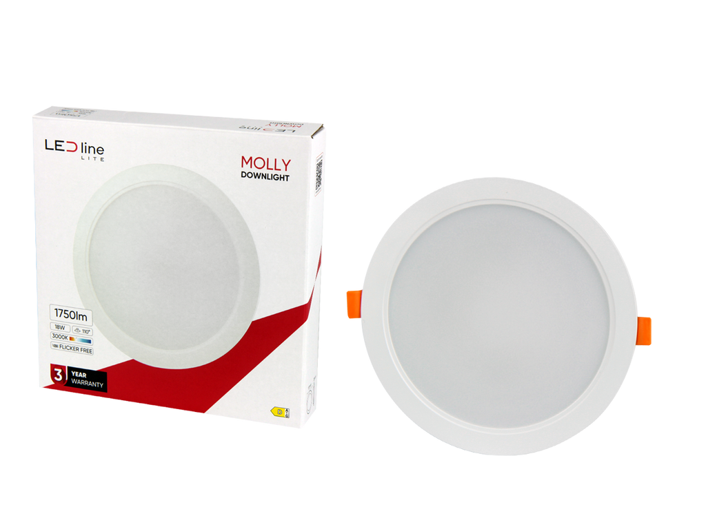 Downlight MOLLY 3000K 18W 1750lm rond IP20 Wit LITE