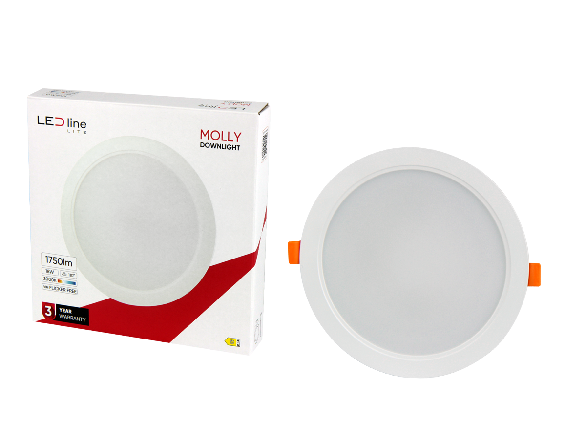 Downlight MOLLY 3000K 18W 1750lm rond IP20 Wit LITE