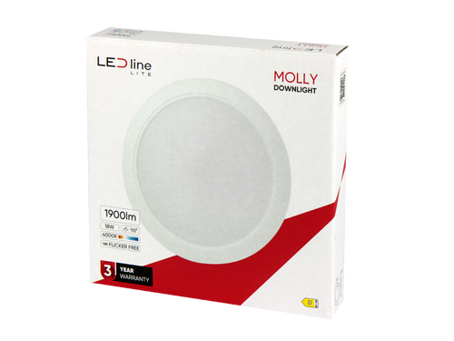 Downlight MOLLY 4000K 18W 1900lm rond IP20 Wit LITE