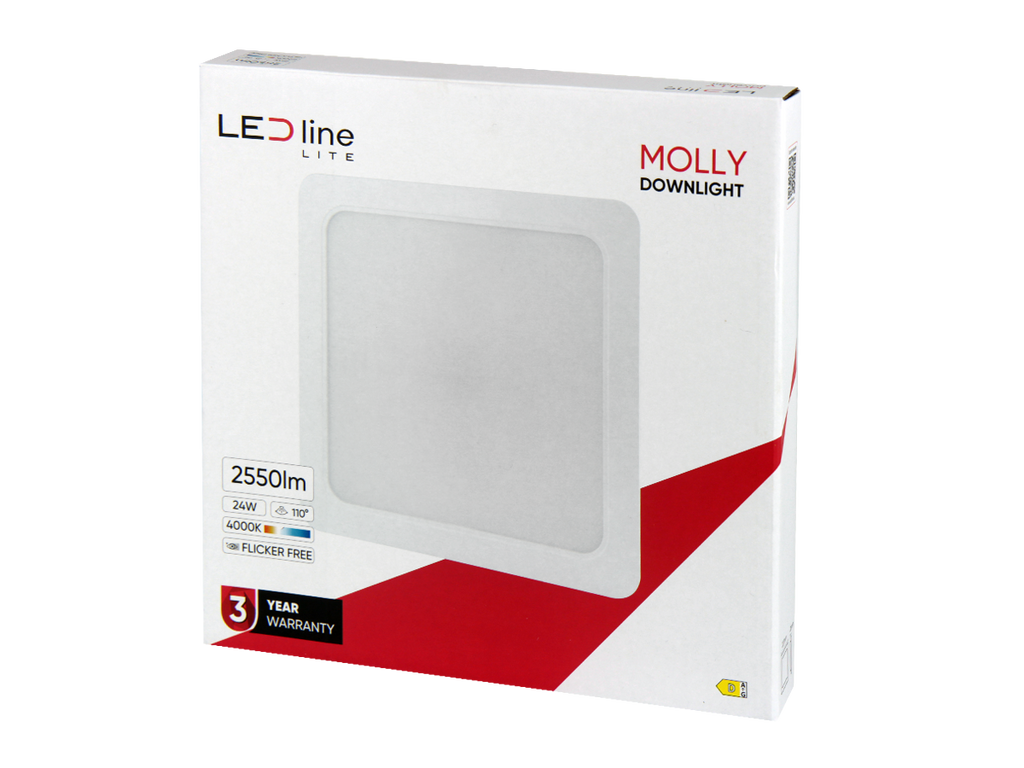 Downlight MOLLY 4000K 24W 2550lm vierkant IP20 Wit LITE