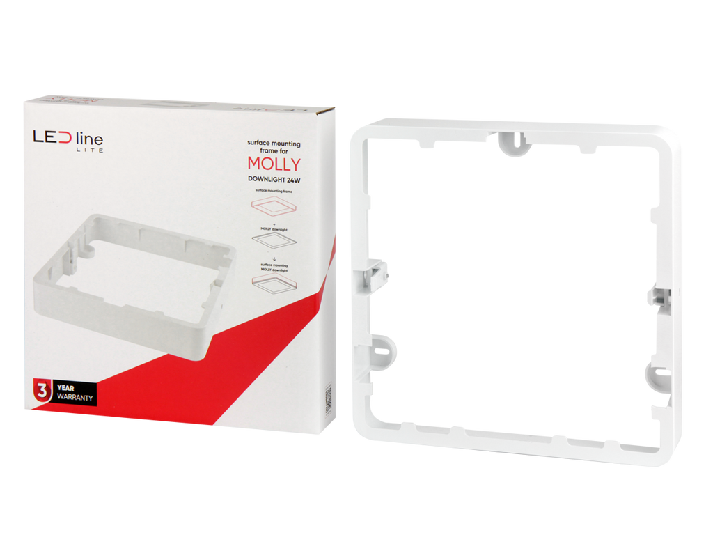 Downlight MOLLY Vierkante inbouwlijst voor opbouwmontage 24W wit LITE