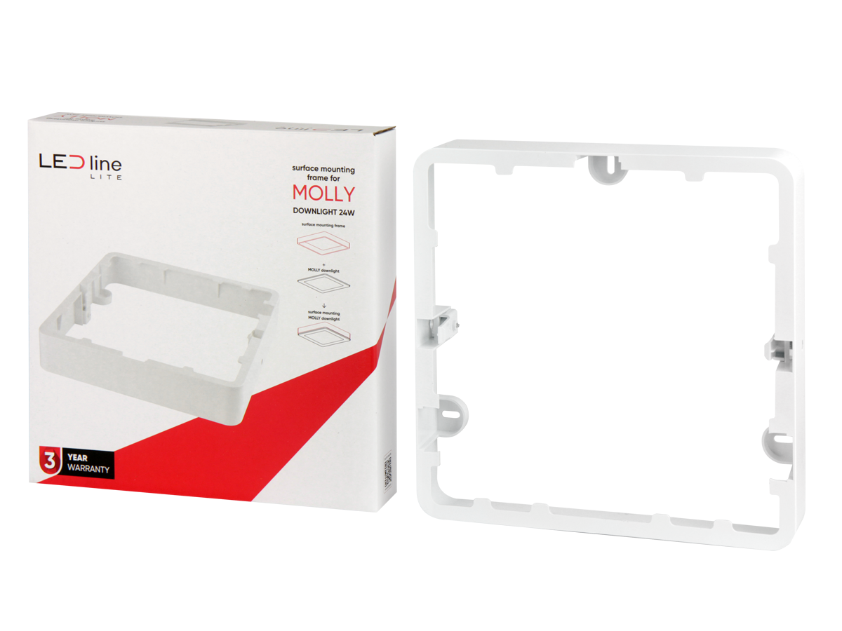 Downlight MOLLY Vierkante inbouwlijst voor opbouwmontage 24W wit LITE