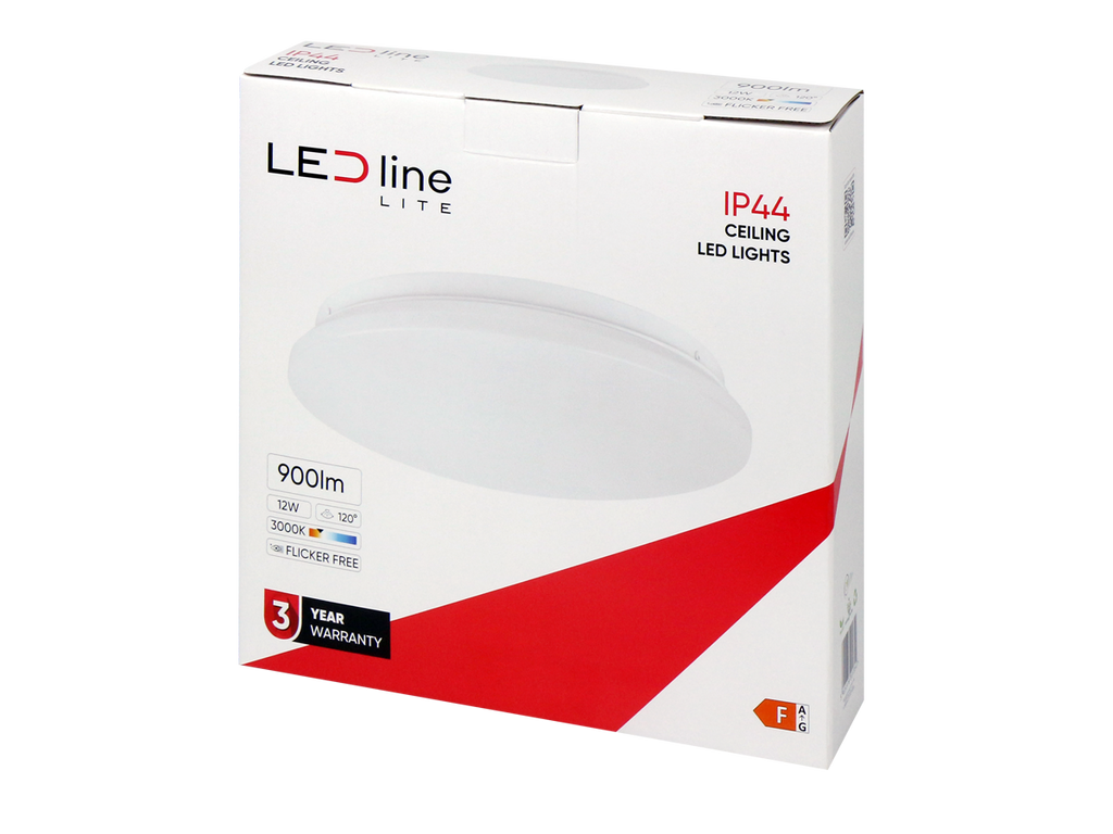 Plafonlamp 3000K 12W 900lm rond IP44 wit LITE