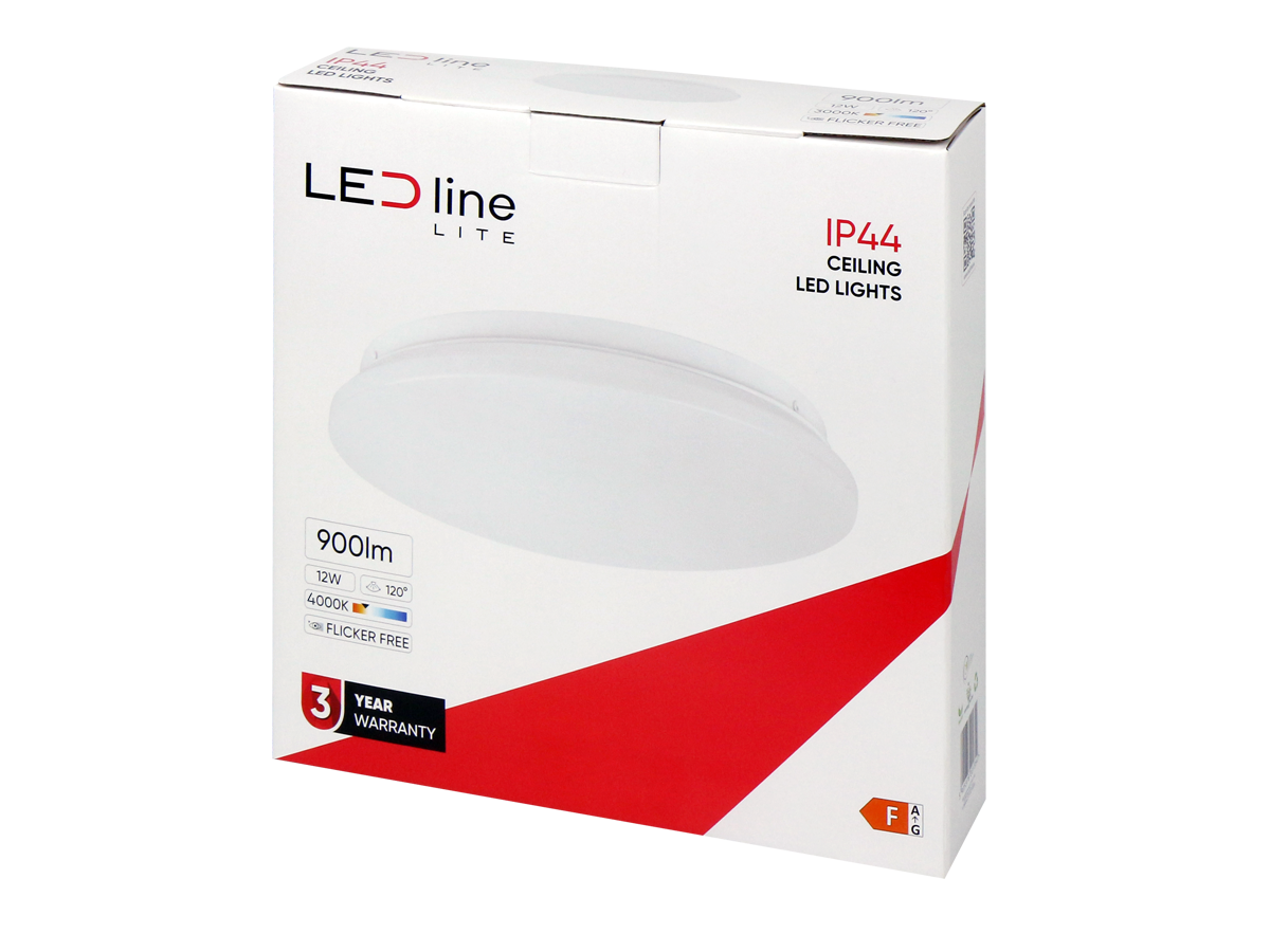 Plafonlamp 4000K 12W 960lm rond IP44 wit LITE