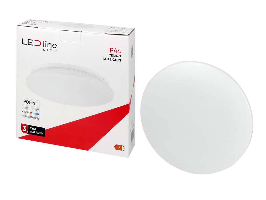 Plafonlamp 4000K 12W 960lm rond IP44 wit LITE