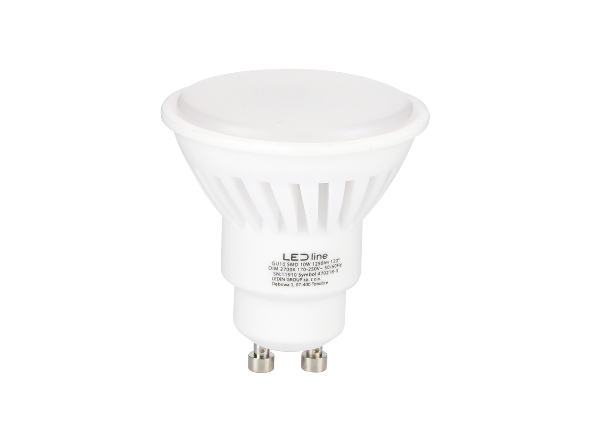 LED-lamp GU10 2700K 10W 1250lm 230V 120 ° DIM Keramiek PRIME