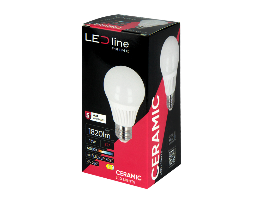 LED line Lamp E27 2700K 13W 1820lm 230V 280° A65 Keramiek PRIME