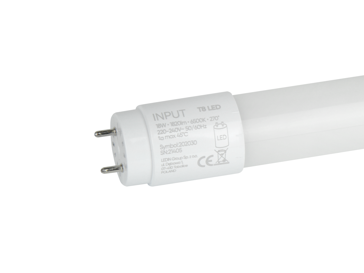 LED lamp T8 G13 4000K 18W 1820lm 230V 270 ° LITE glas