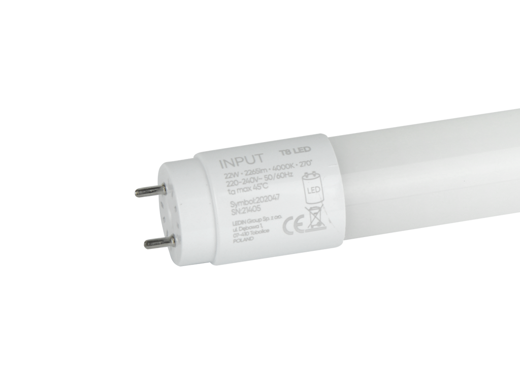 LED lamp T8 G13 4000K 22W 2265lm 230V 270 ° LITE glas