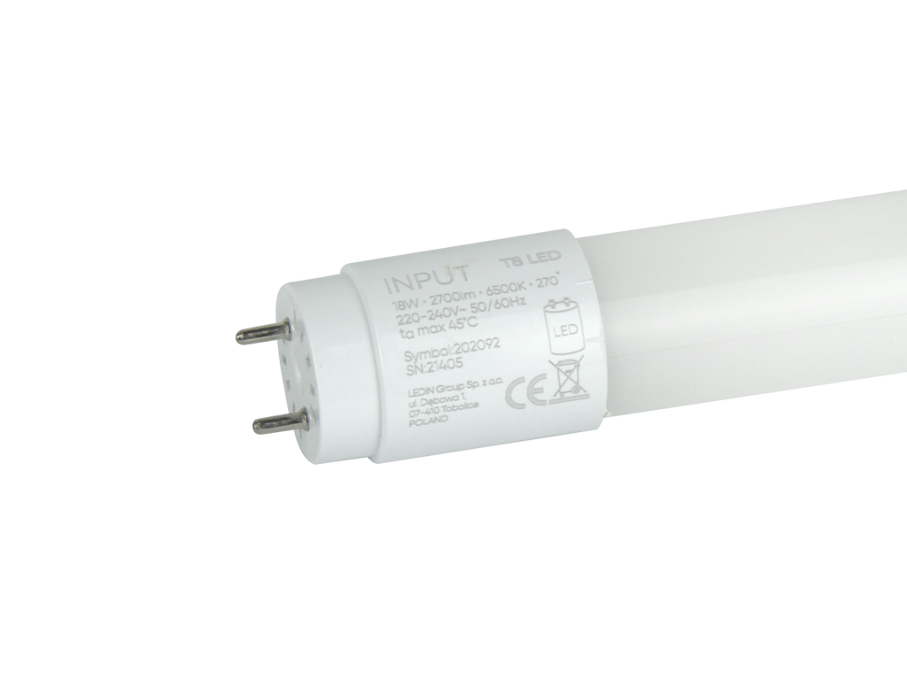 LED-buis T8 G13 6500K 18W 2700lm 230V 270° 120cm Glas PRIME (Zonder brug)