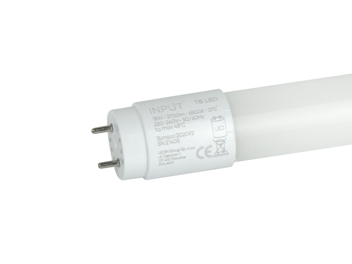 LED-buis T8 G13 6500K 18W 2700lm 230V 270° 120cm Glas PRIME (Zonder brug)