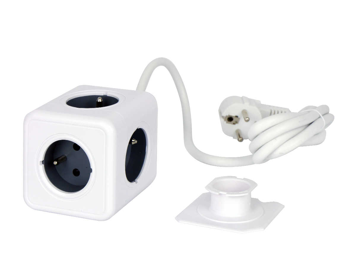 Verlengsnoer CUBE 5 sockets 1,5m 16A/3680W Schuko AURA line