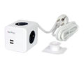 Verlengsnoer CUBE 4 stopcontacten + 2xUSB (2,1A) 1,5m 16A/3680W AURA line