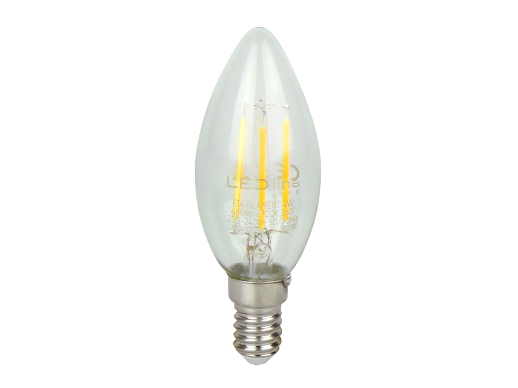 LED-lamp E14 2700K 4W 480lm 230V 360 ° FILAMENT C35 LITE Glas