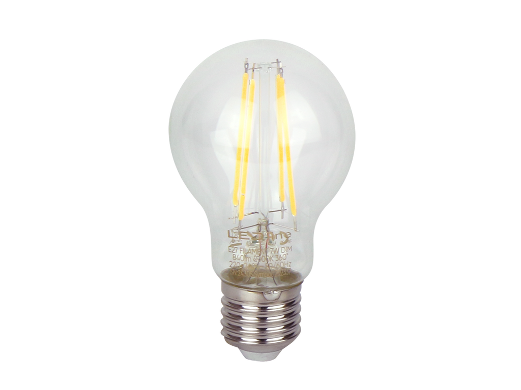LED-lamp E27 2700K 7W 840lm 230V 360 ° FILAMENT A60 SIM Glass LITE