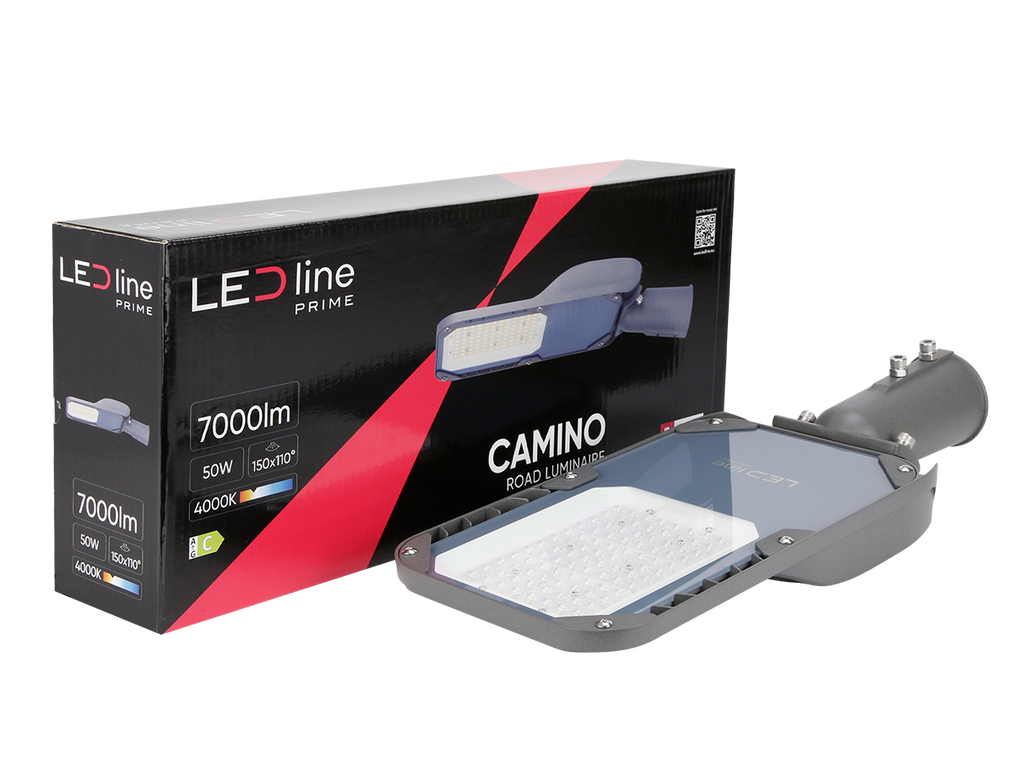 Wegverlichting Armatuur CAMINO 4000K 50W 7000lm IP66 grijs PRIME