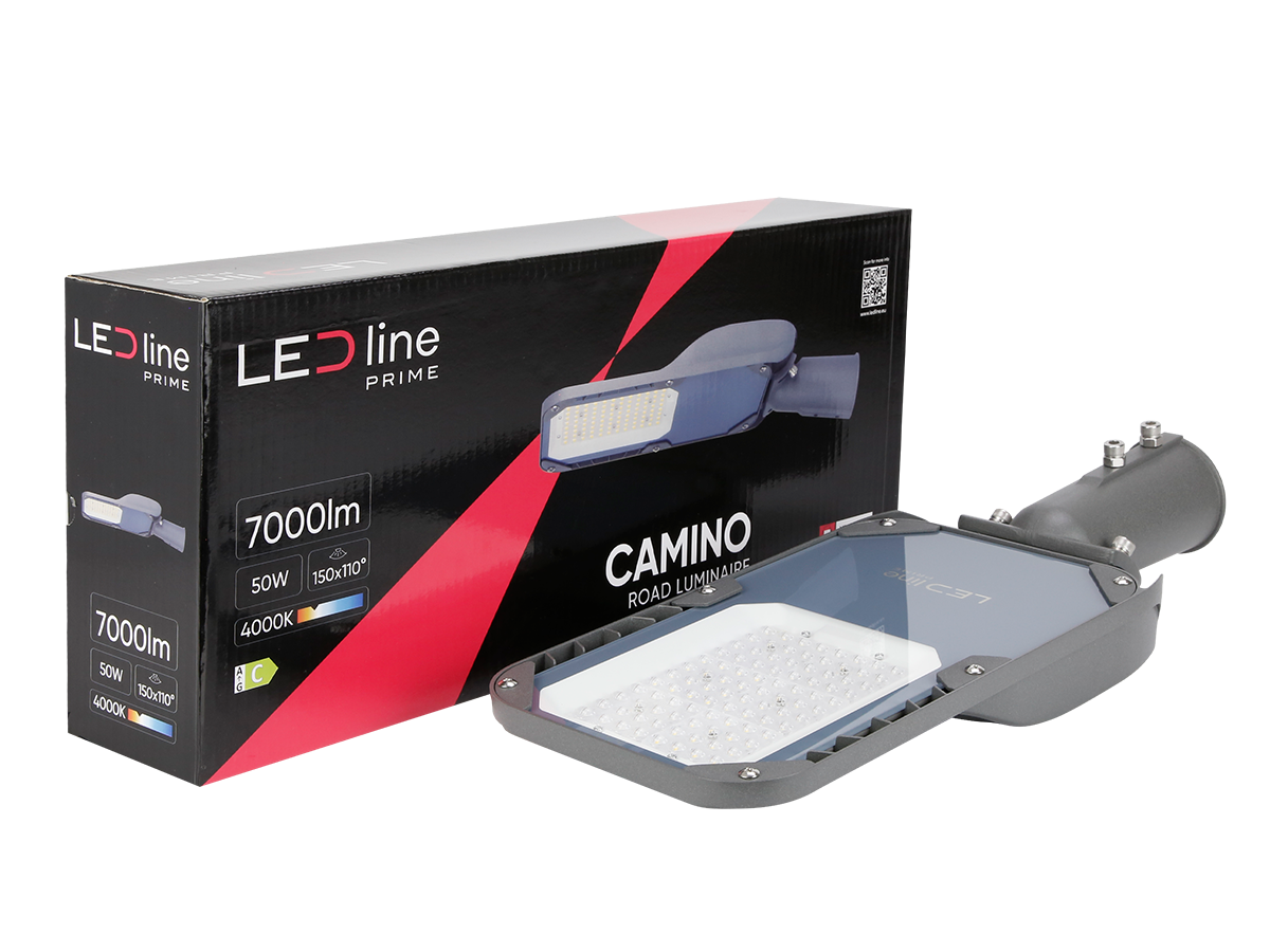 Wegverlichting Armatuur CAMINO 4000K 50W 7000lm IP66 grijs PRIME