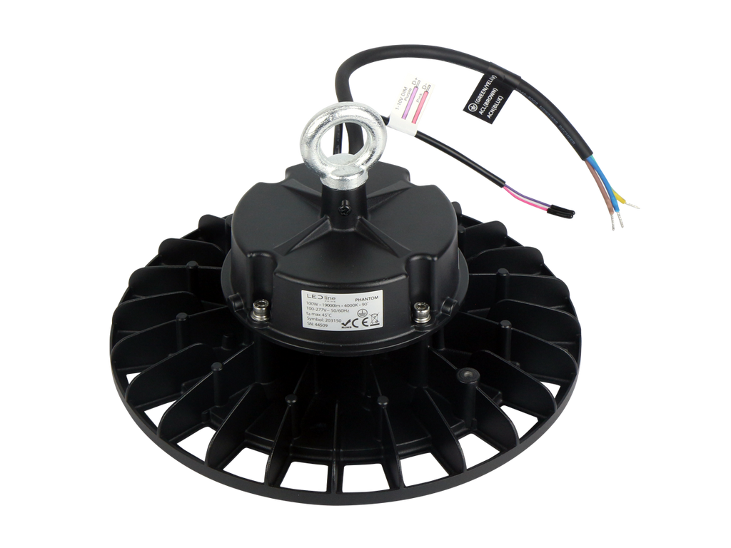 Highbay Armatuur PHANTOM 4000K 70W 13300lm 120° IP65 zwart PRIME 1-10V