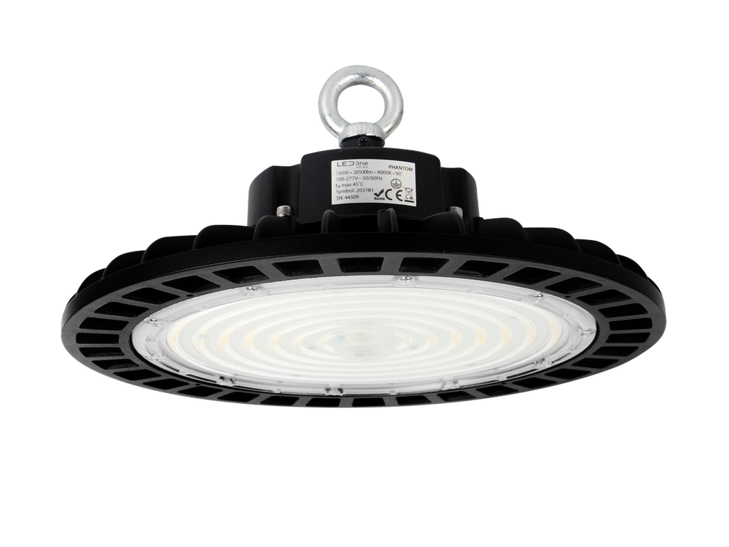 Highbay Armatuur PHANTOM 4000K 150W 28500lm 120° IP65 zwart PRIME 1-10V
