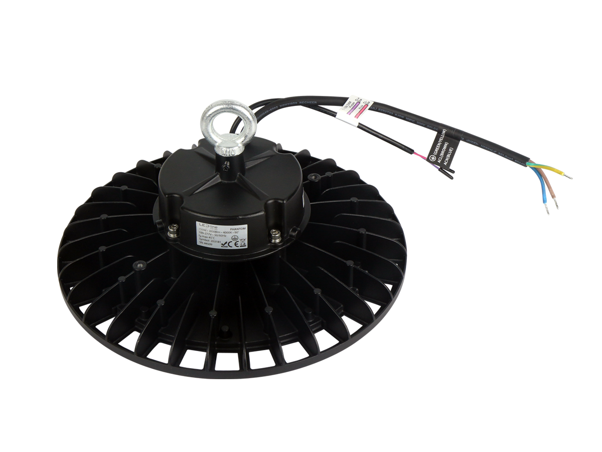 Highbay Armatuur PHANTOM 4000K 150W 28500lm 90° IP65 zwart PRIME 1-10V
