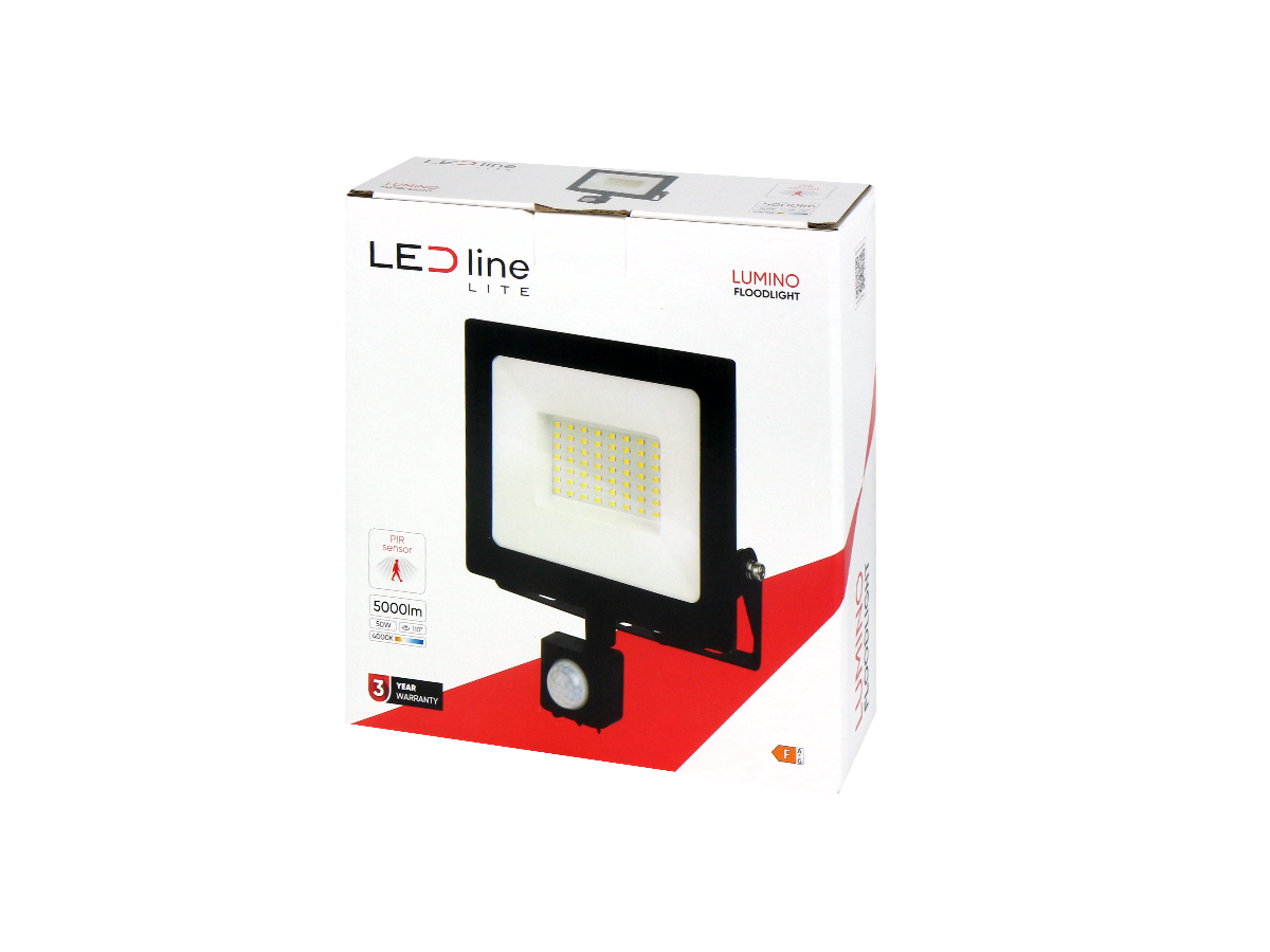 Schijnwerper LUMINO 4000K 50W 5000lm 120° IP44 LITE bewegingssensor