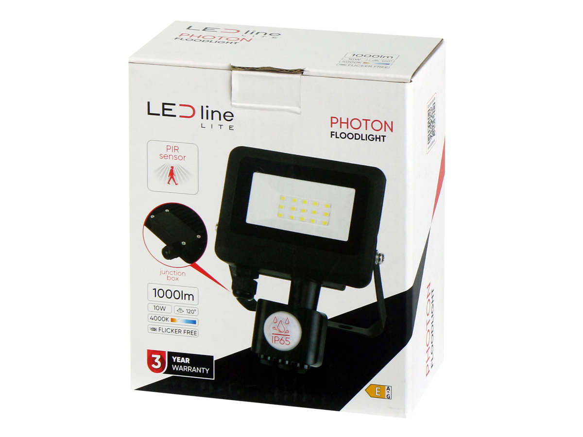 Floodlight PHOTON 4000K 10W 1000lm 120° IP65 LITE bewegingssensor