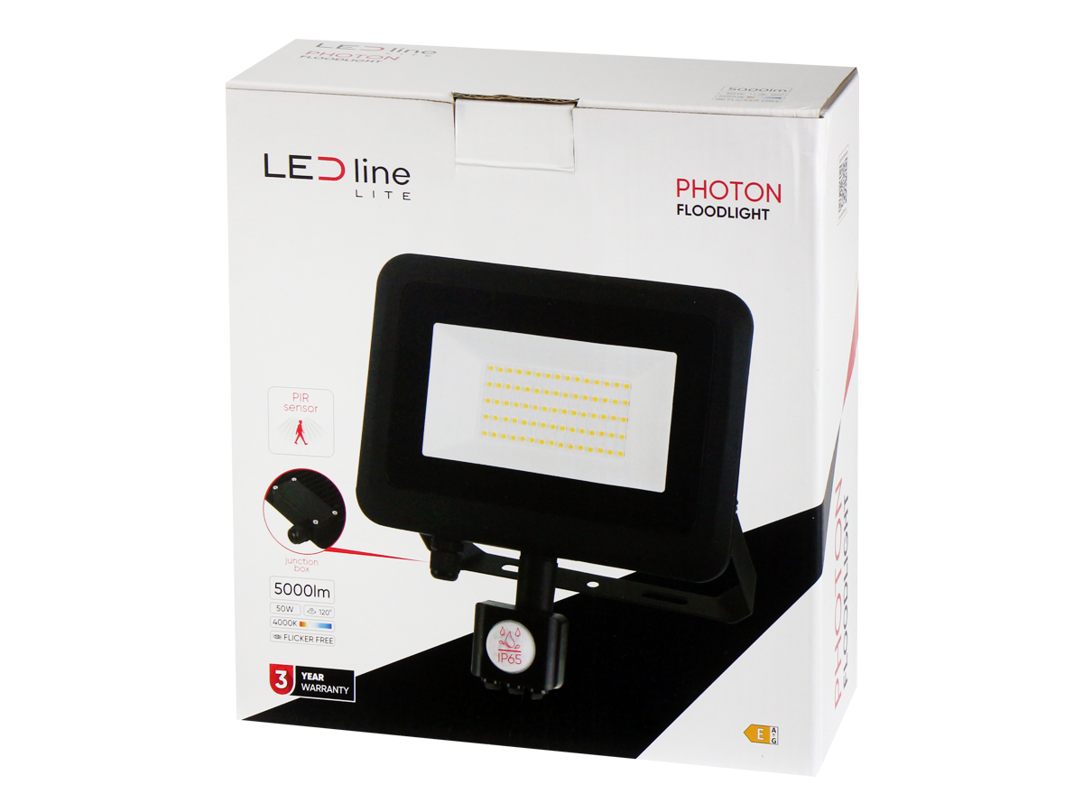 Floodlight PHOTON 4000K 50W 5000lm 120° IP65 LITE bewegingssensor