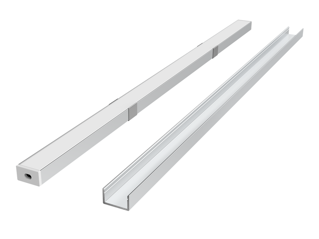 Aluminium oppervlak profiel zilver 2m - PRIME set