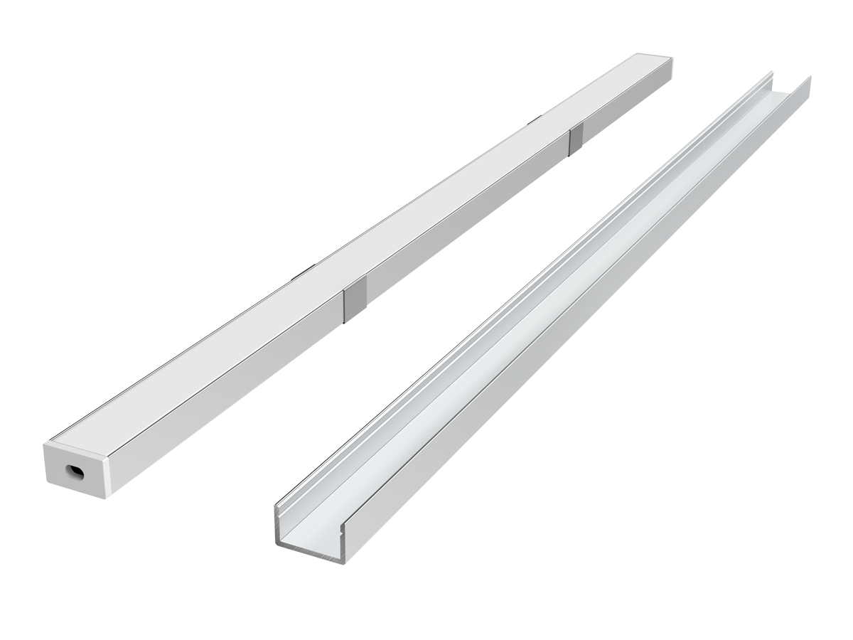 Aluminium oppervlak profiel zilver 2m - PRIME set