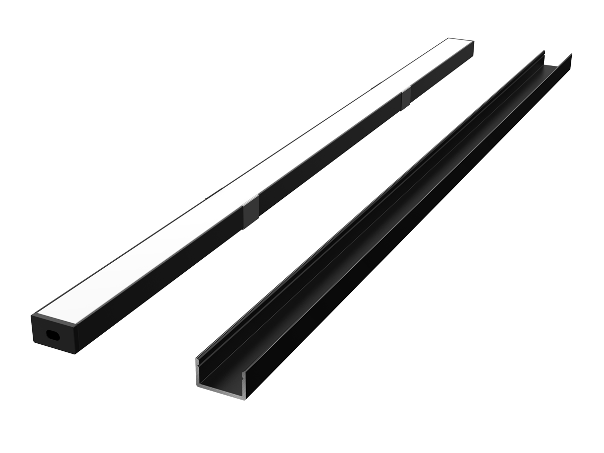 Aluminium profiel zwart 3m - PRIME set