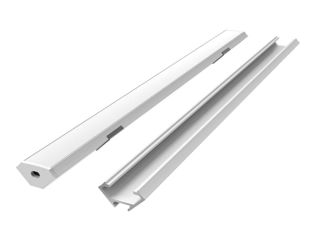 Wit aluminium hoekprofiel 2m - PRIME set