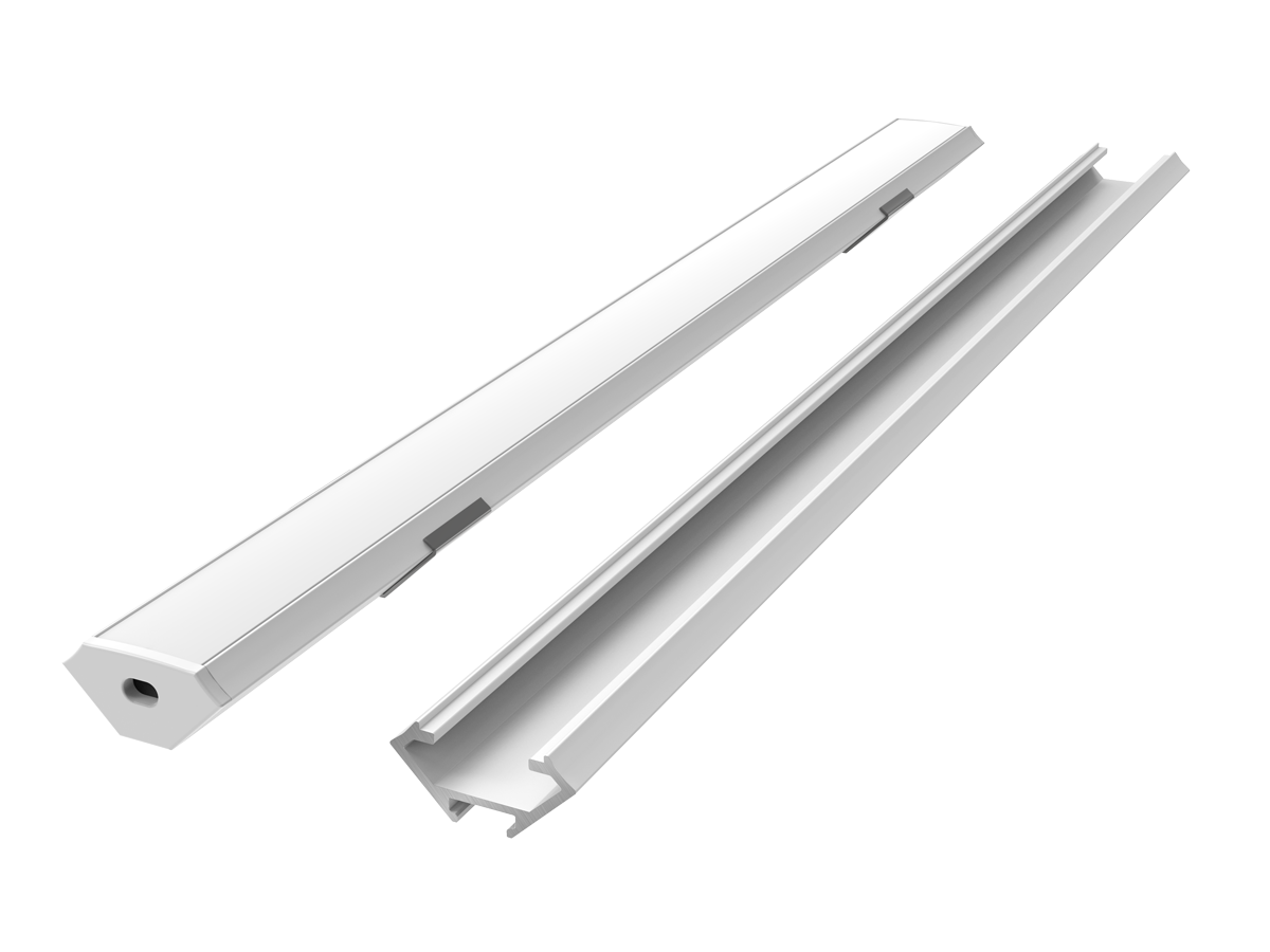 Wit aluminium hoekprofiel 2m - PRIME set