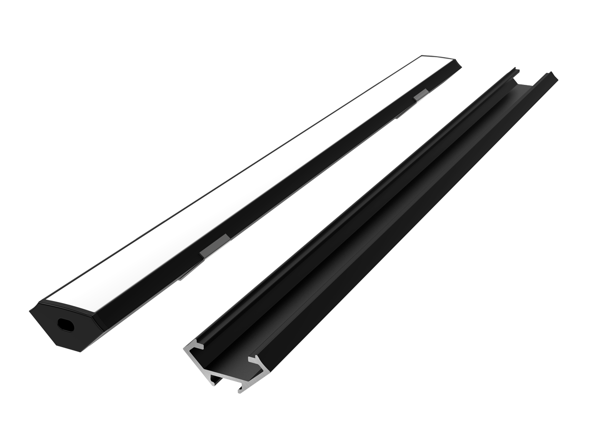 Hoekprofiel aluminium zwart 2m - PRIME set