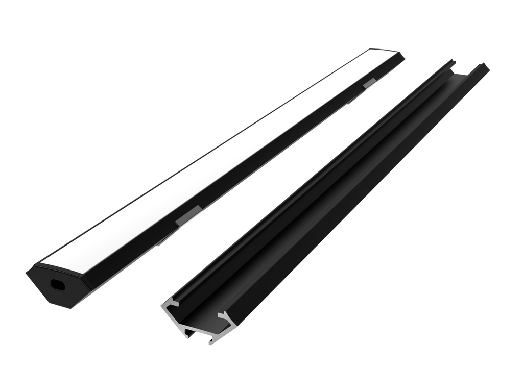 Aluminium hoekprofiel zwart 3m - PRIME set