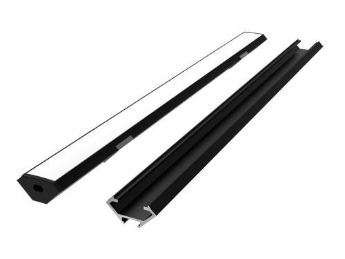Aluminium hoekprofiel zwart 3m - PRIME set