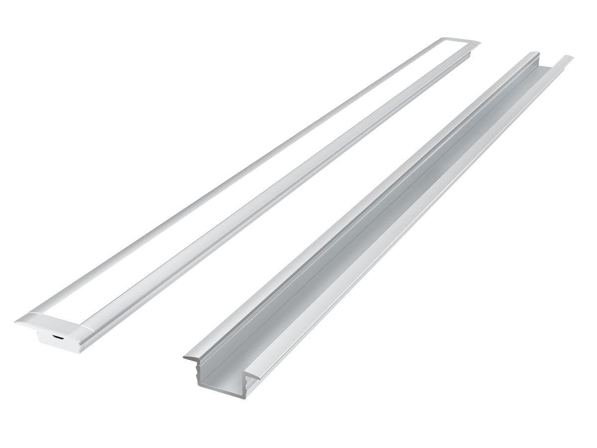 Inbouw aluminium profiel zilver 2m - PRIME set