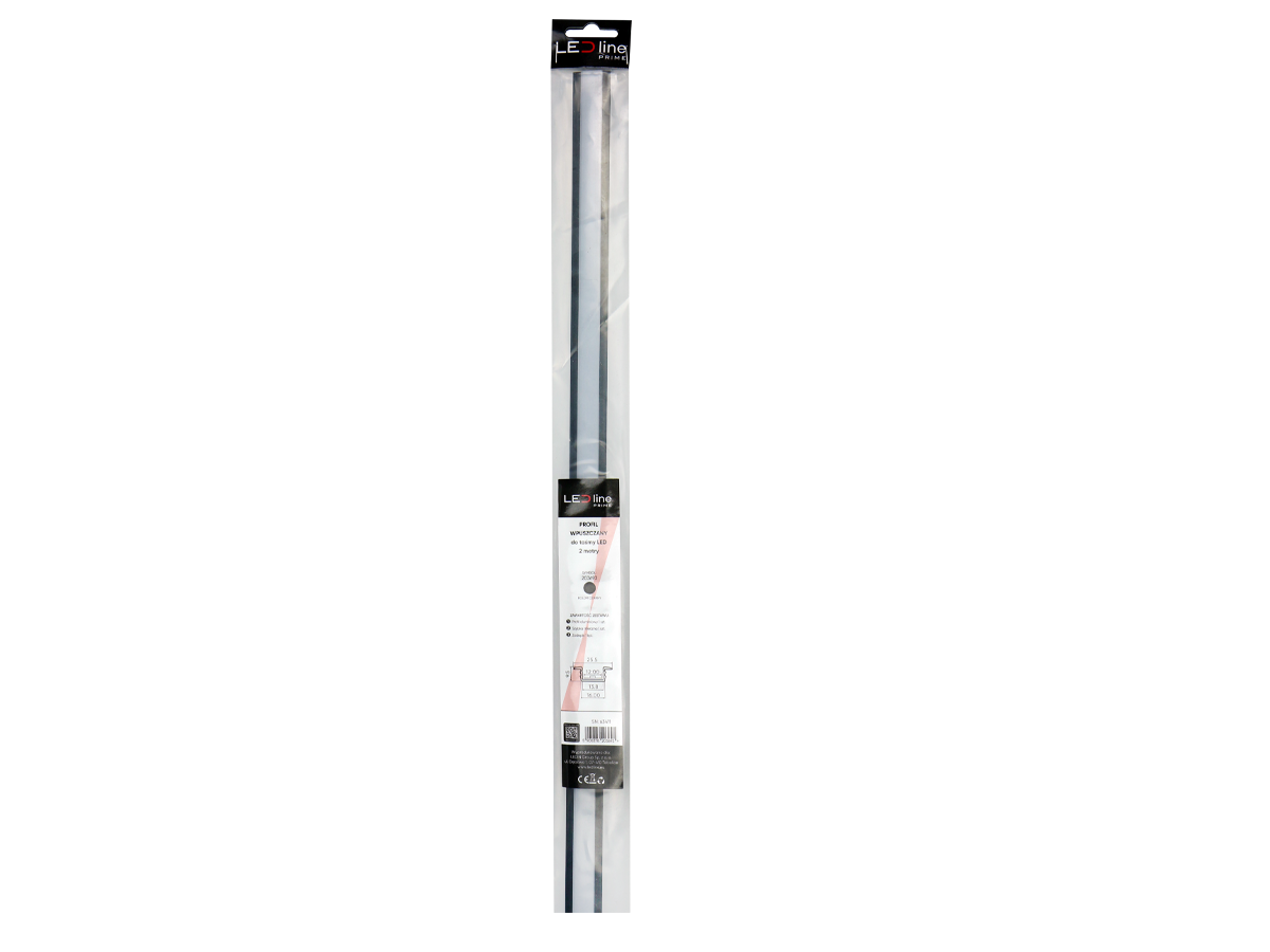 Inbouw aluminium profiel zwart 2m - PRIME set