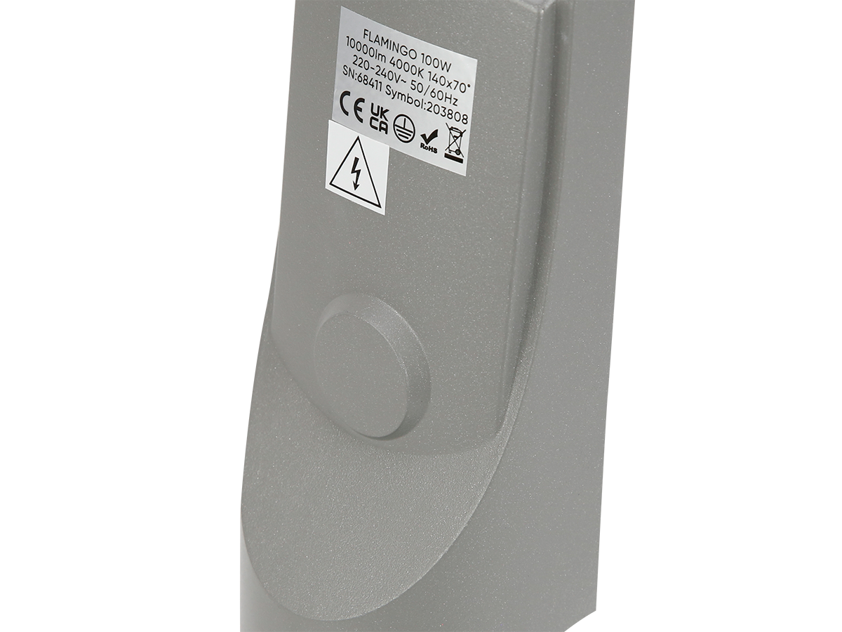 Wegverlichting Armatuur FLAMINGO 4000K 100W 10000lm IP65 grijs LITE