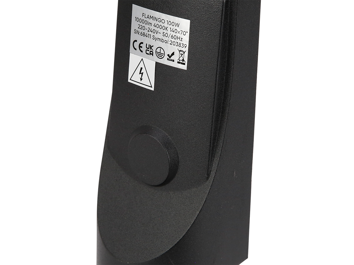 LED line straatarmatuur FLAMINGO 4000K 100W 10000lm IP65 zwart LITE
