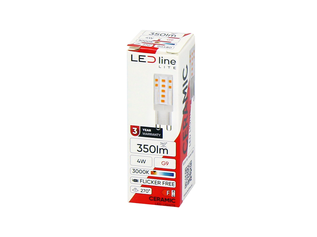 LED-lamp G9 3000K 4W 350lm 230V 270 ° LITE Keramiek