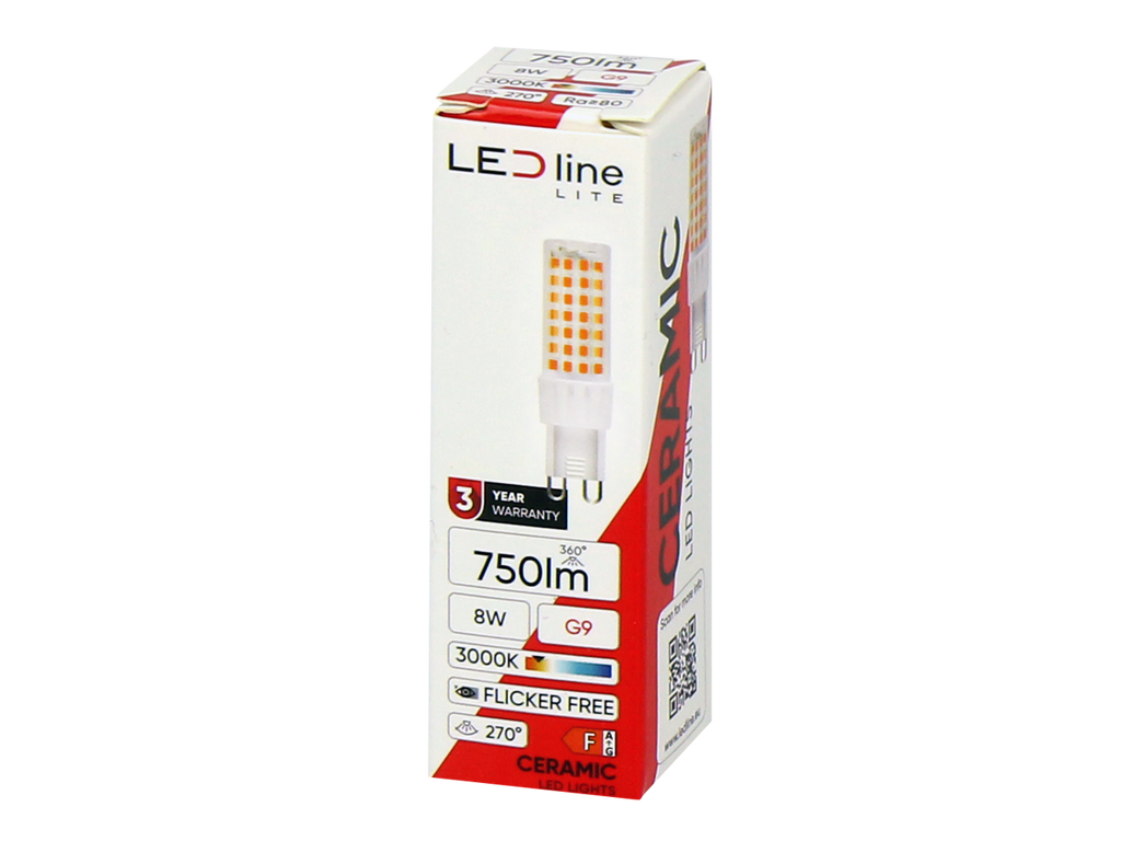 LED-lamp G9 3000K 8W 750lm 230V 270 ° LITE Keramiek