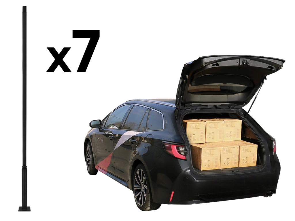 Opvouwbare lantaarnpaal 3m zwart PRIME