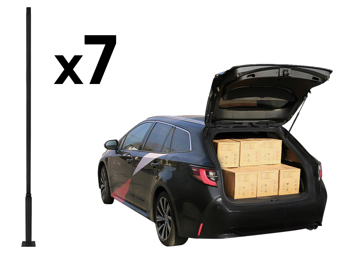 Opvouwbare lantaarnpaal 3m zwart PRIME