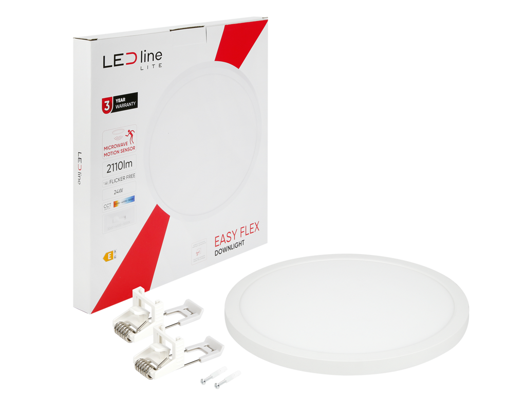 Downlight EASY FLEX 3CCT(3K/4K/5K) 24W 2110lm rond IP20 Wit LITE bewegingssensor